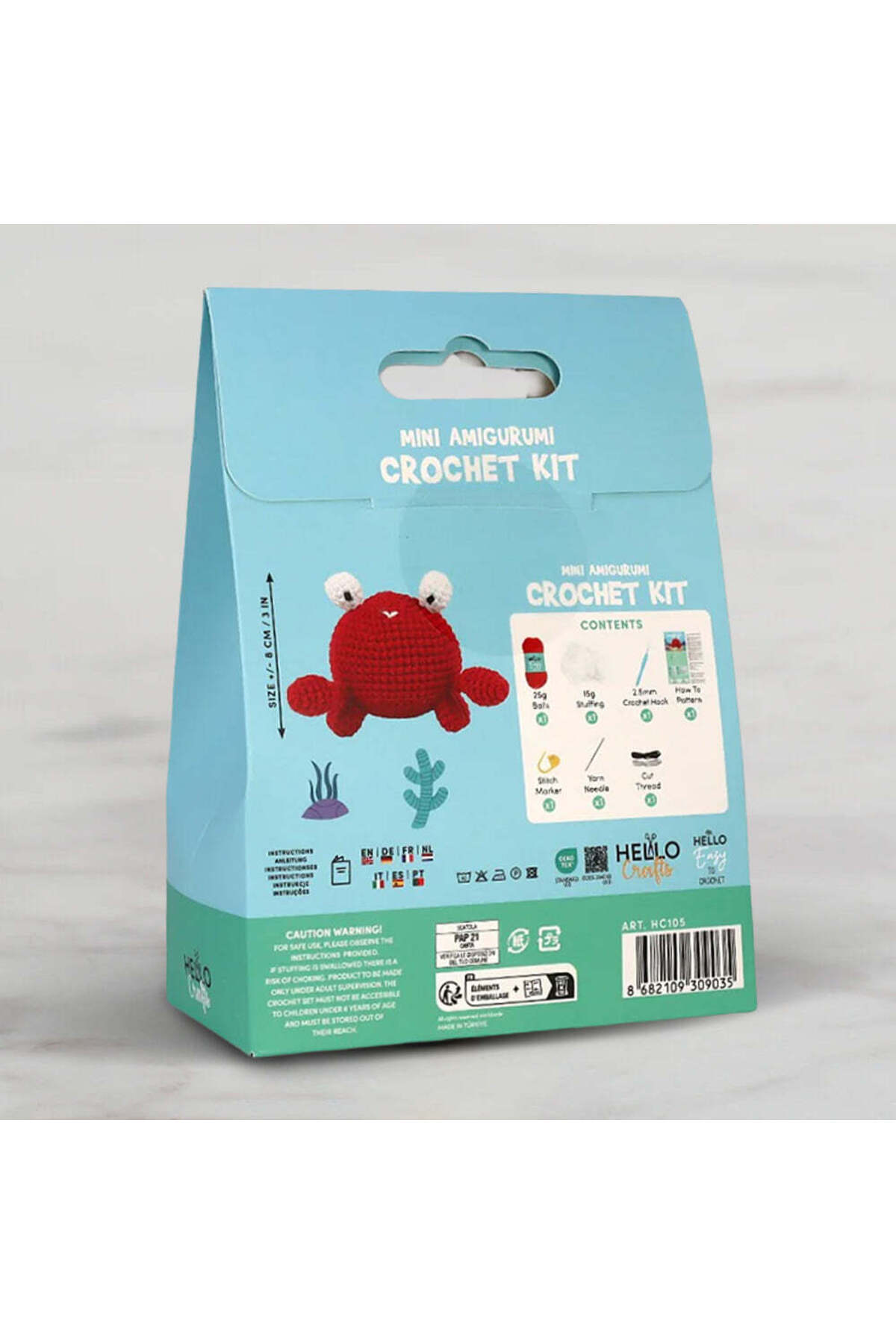 Hello Crafts Tığ İşi Mini Amigurumi Kiti - Crabby