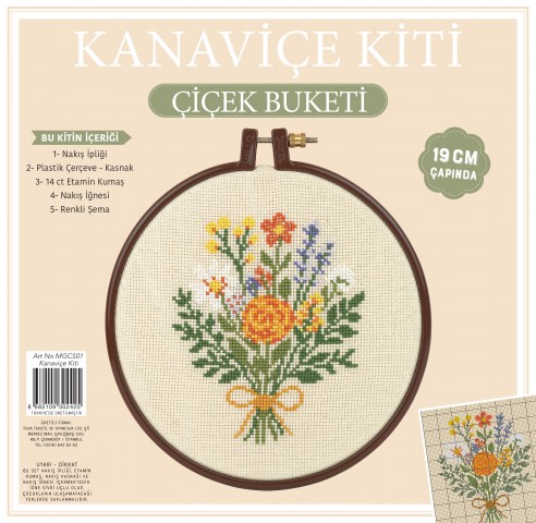 Kanaviçe Kiti Çiçekli Bisiklet