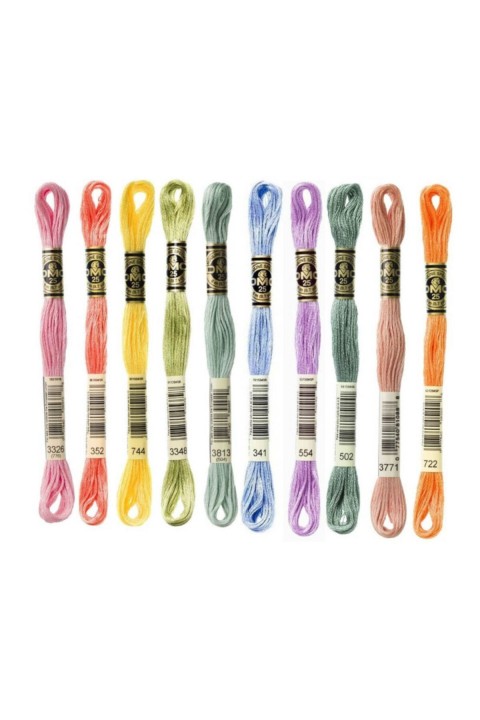 Muline 10 Pastel Renk Etamin Kanaviçe Goblen Iplik Seti